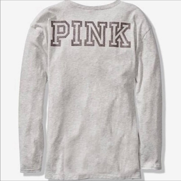 PINK Victoria's Secret Tops - NWOT Victoria’s Secret PINK Bling Long Sleeve Tee